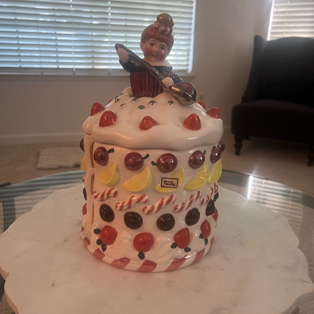 Department 56 Festive Cookie Jar with Red and Yellow Accents